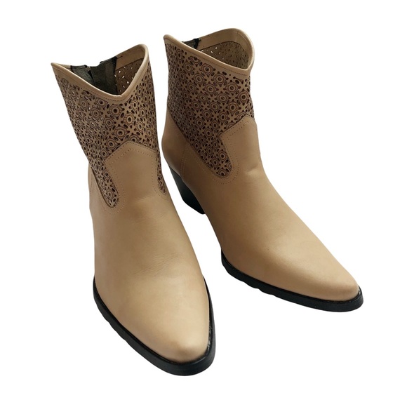 New Artemis Handmade Light Tan Leather Coastal Cowgirl Ankle Boot 39 - Picture 5 of 12